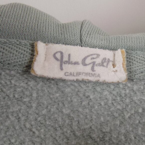 John Galt X Brandy Melville Crystal Cropped Hoodie Sweatshirt Sz XS Light Green - Picture 4 of 4
